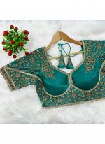 Silk Teal Bridal Wear Embroidery Work Readymade Blouse